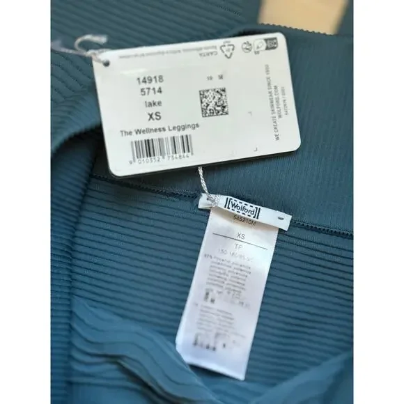 NWT Wolford The Wellness Leggings Gym Workout High Waisted Lake Dusty Blue XS - Picture 4 of 4